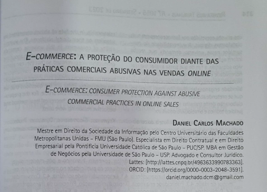 E-COMMERCE: A PROTEÇÃO DO CONSUMIDOR FRENTE ÀS PRÁTICAS COMERCIAIS ABUSIVAS NAS VENDAS ONLINE.